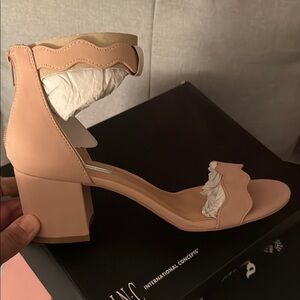 INC International Concepts Women's Pink Block Heel Sandals